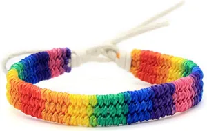 MALOYANVE Rainbow LGBT Pride Bracelet for Lesbian Gay Bisexual Handmade Adjustable LGBTQ Bracelets Braided Wristband Pride Month Friendship String Bracelet Gifts for Men Women