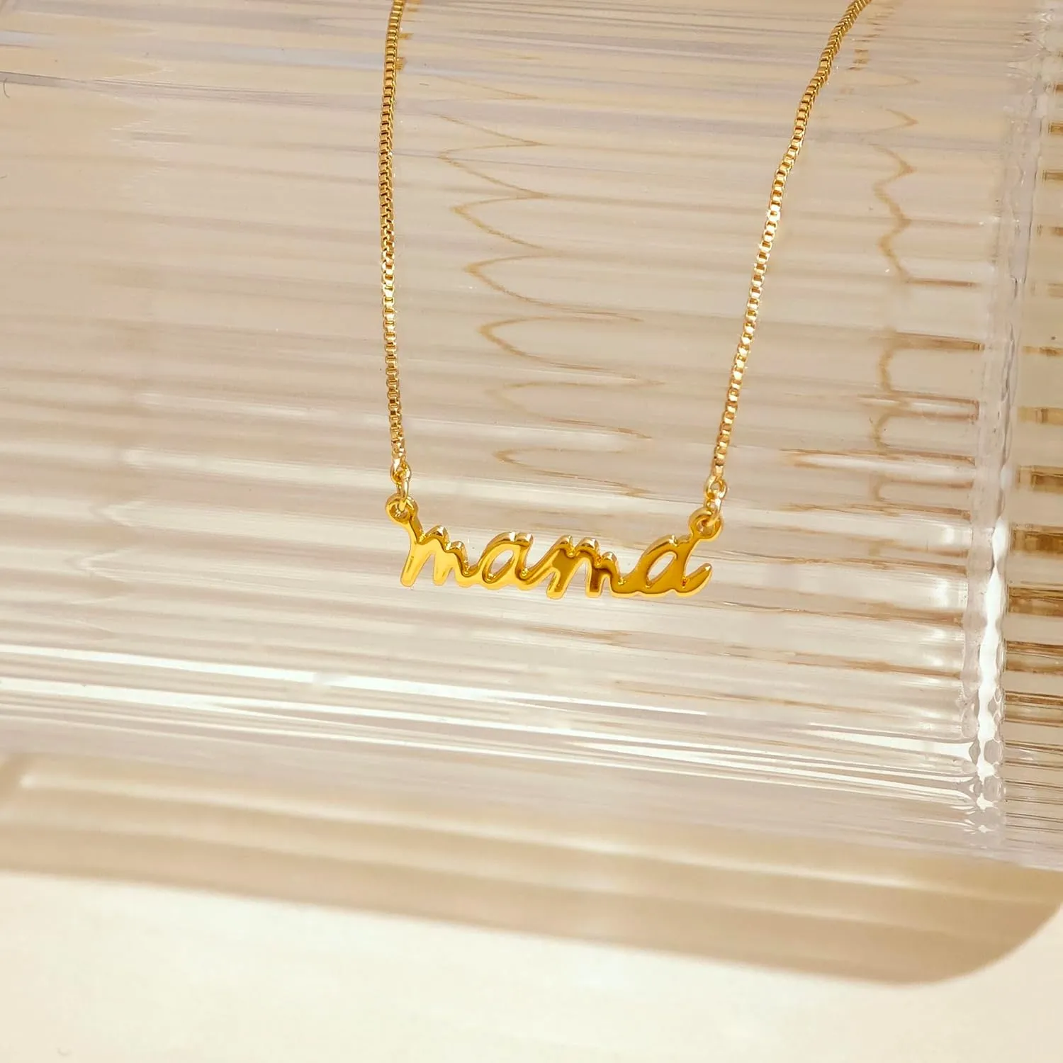 Mama Necklaces for Women Trendy, Dainty Gold Mom Necklace 14k Gold Plated CZ Layered Mama Pendant Choker Necklace Cute Mother Necklaces First Mothers Day Gifts for New Mom Birthday Jewelry Gifts