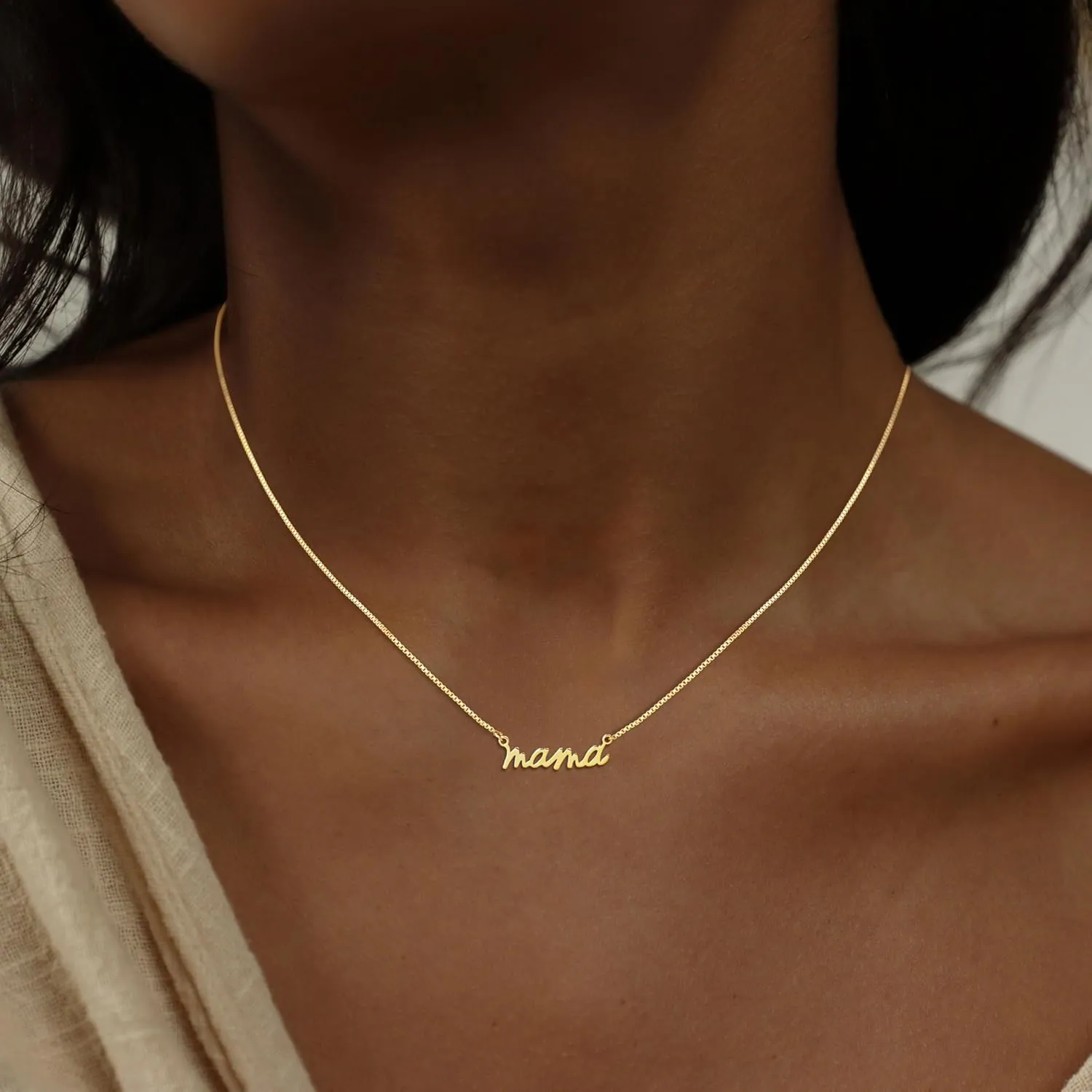 Mama Necklaces for Women Trendy, Dainty Gold Mom Necklace 14k Gold Plated CZ Layered Mama Pendant Choker Necklace Cute Mother Necklaces First Mothers Day Gifts for New Mom Birthday Jewelry Gifts