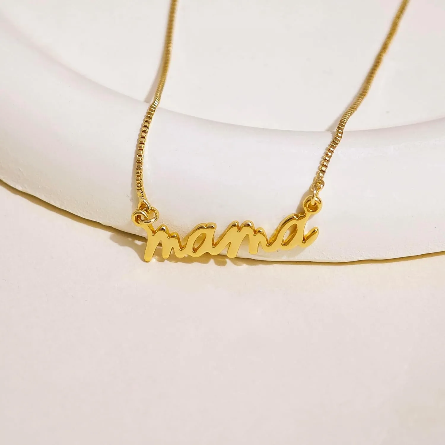 Mama Necklaces for Women Trendy, Dainty Gold Mom Necklace 14k Gold Plated CZ Layered Mama Pendant Choker Necklace Cute Mother Necklaces First Mothers Day Gifts for New Mom Birthday Jewelry Gifts