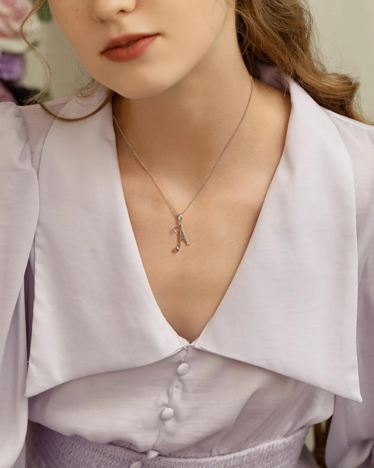 Mesovor 925 Sterling Silver Initial Necklace for Women, Classic 26 Letter Cubic Zirconia Hypoallergenic Necklace Jewelry Gifts for family Mother Sister Wife, 20 Inch Chain