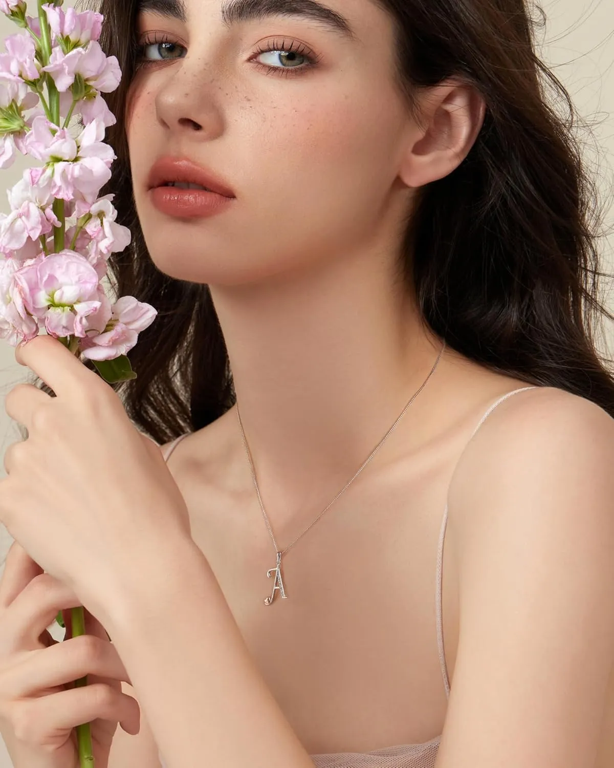 Mesovor 925 Sterling Silver Initial Necklace for Women, Classic 26 Letter Cubic Zirconia Hypoallergenic Necklace Jewelry Gifts for family Mother Sister Wife, 20 Inch Chain