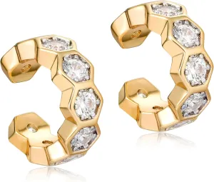 MEVECCO Gold Ear Cuffs 18K Gold Plated Ear Cuff Non Pierced Ears Small Sleeper Simple Minimalist Delicate Wide Ear Cuffs Clip On Earrings for Women
