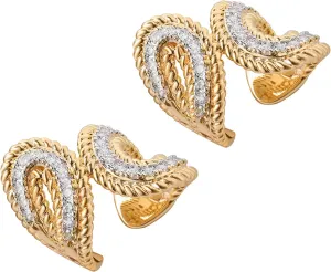 MEVECCO Gold Ear Cuffs 18K Gold Plated Ear Cuff Non Pierced Ears Small Sleeper Simple Minimalist Delicate Wide Ear Cuffs Clip On Earrings for Women