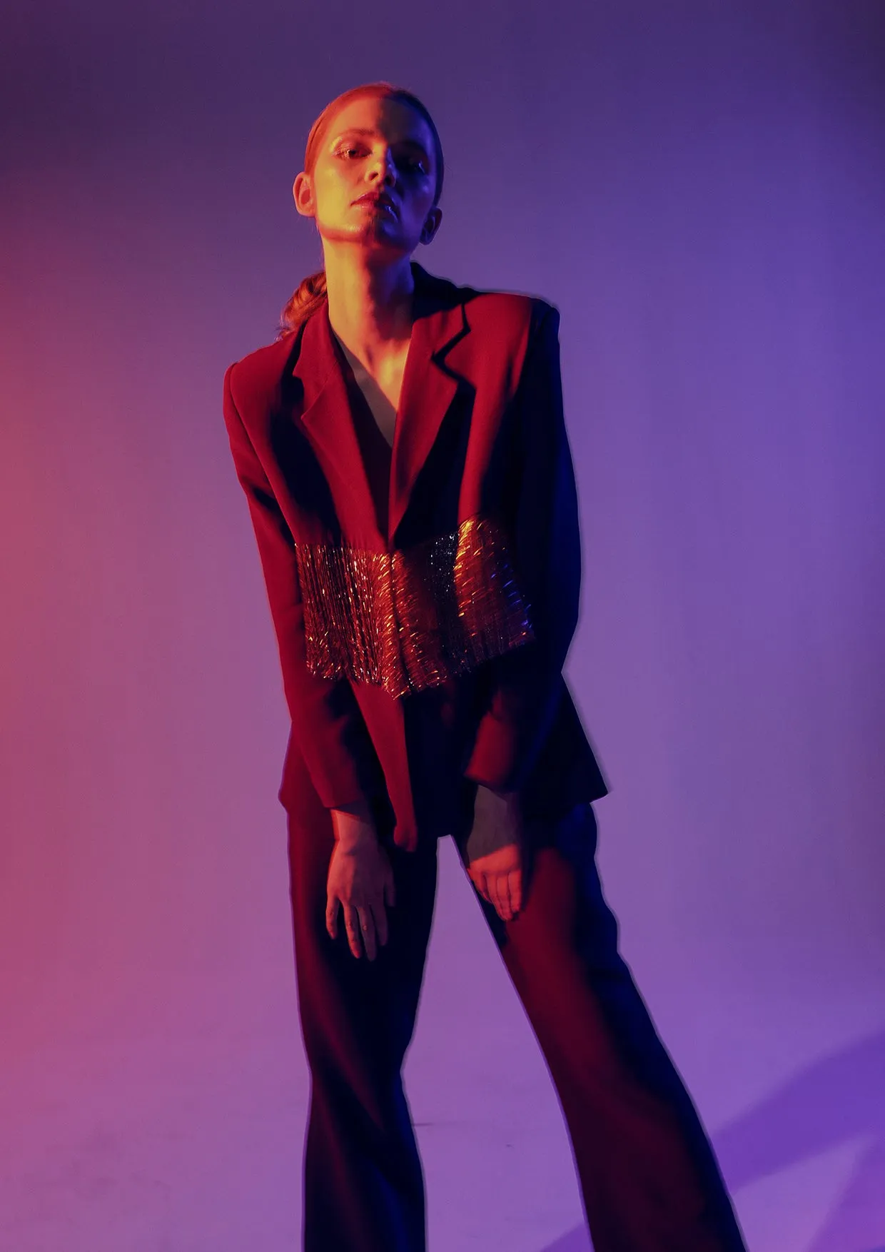 Mila Structured Flared Trousers