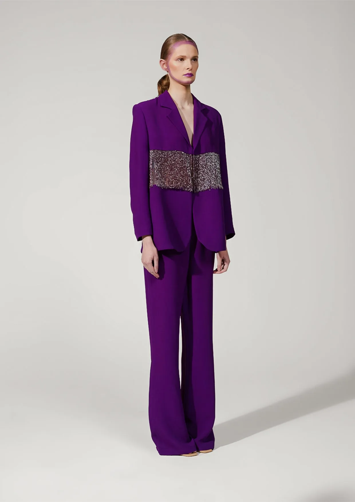Mila Structured Flared Trousers