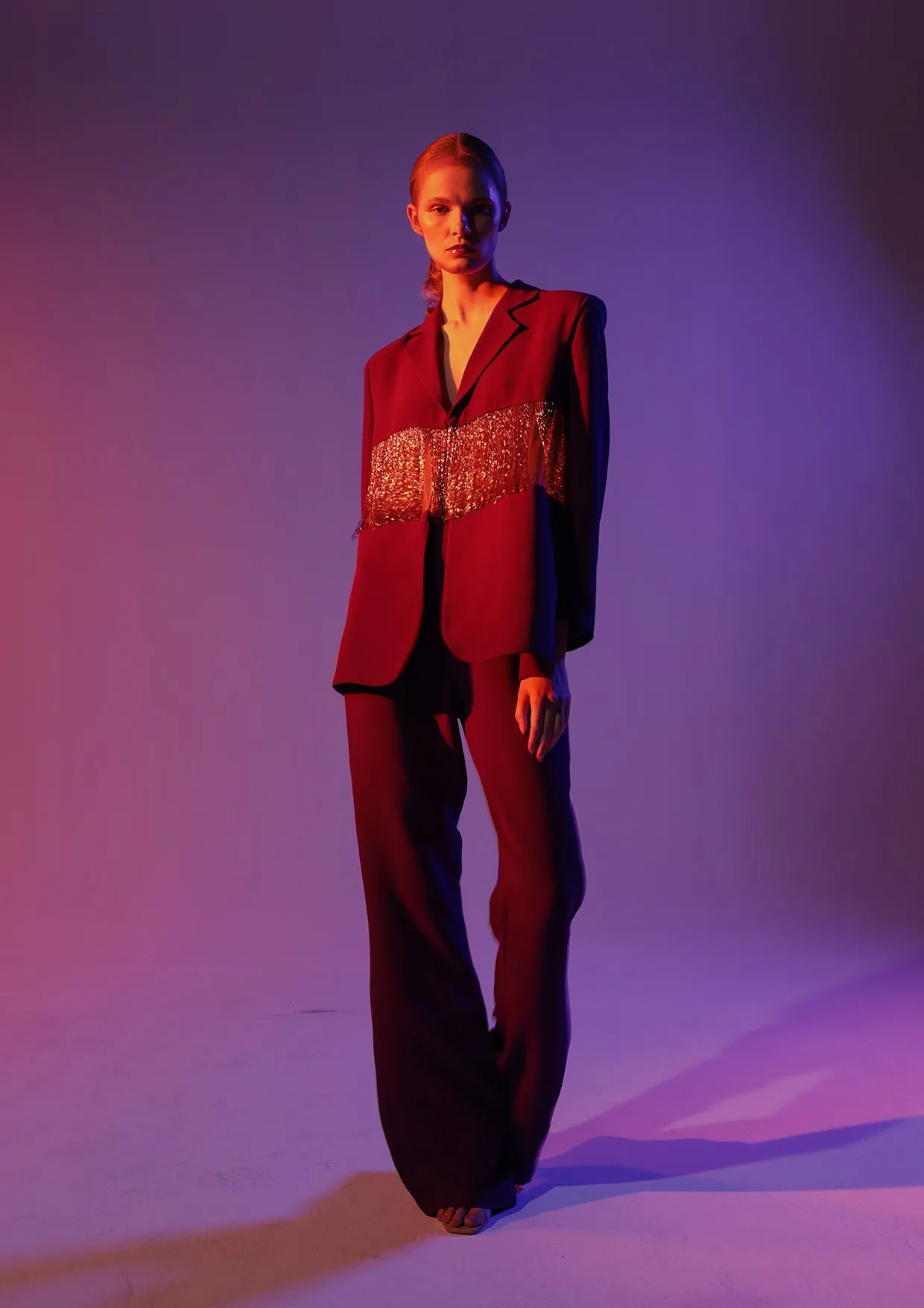 Mila Structured Flared Trousers