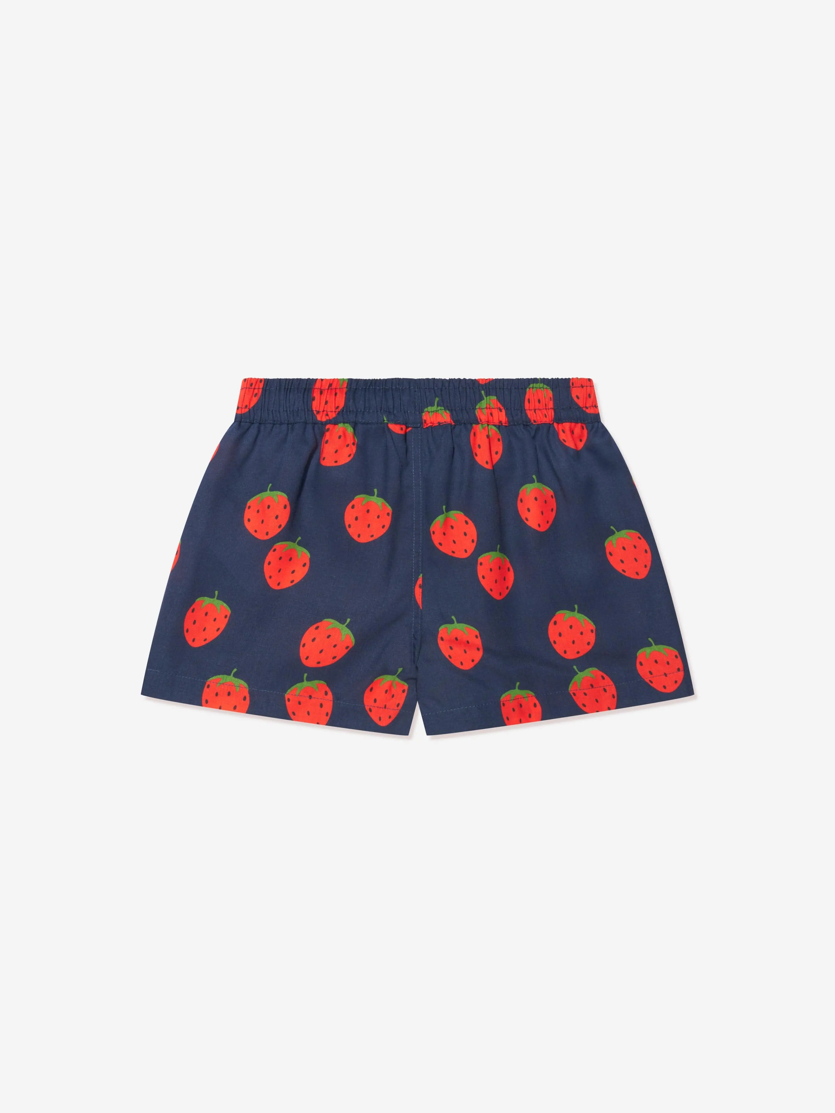 Mini Rodini Kids Strawberry Print Shorts In Navy