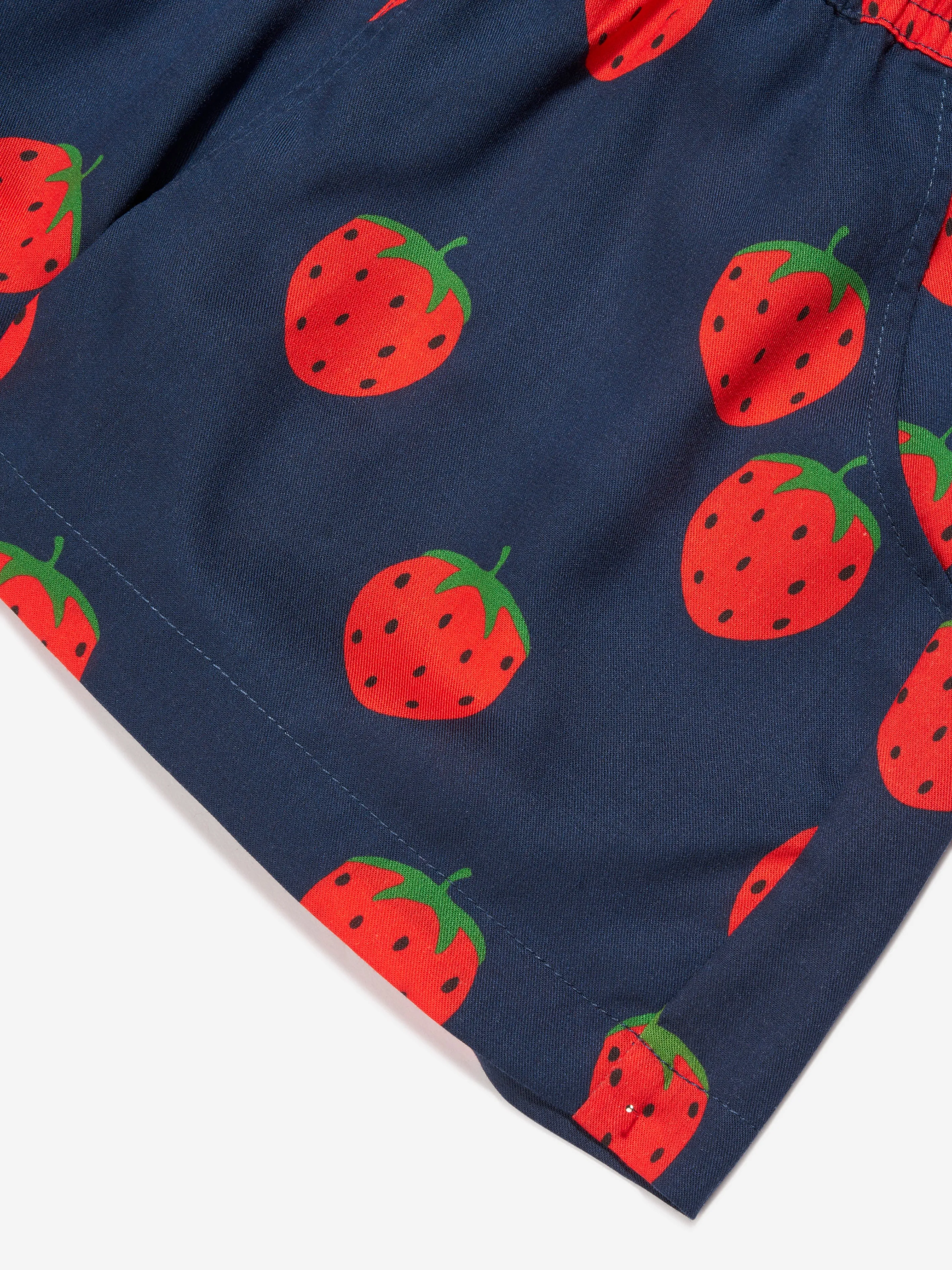 Mini Rodini Kids Strawberry Print Shorts In Navy