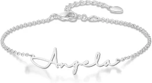 MissNaNa Personalized Name Bracelet for Women Nameplate Bracelet Custom Name Beach Anklet Adjustable Name Charm Bracelet Made with Any Names for Women Girls Children