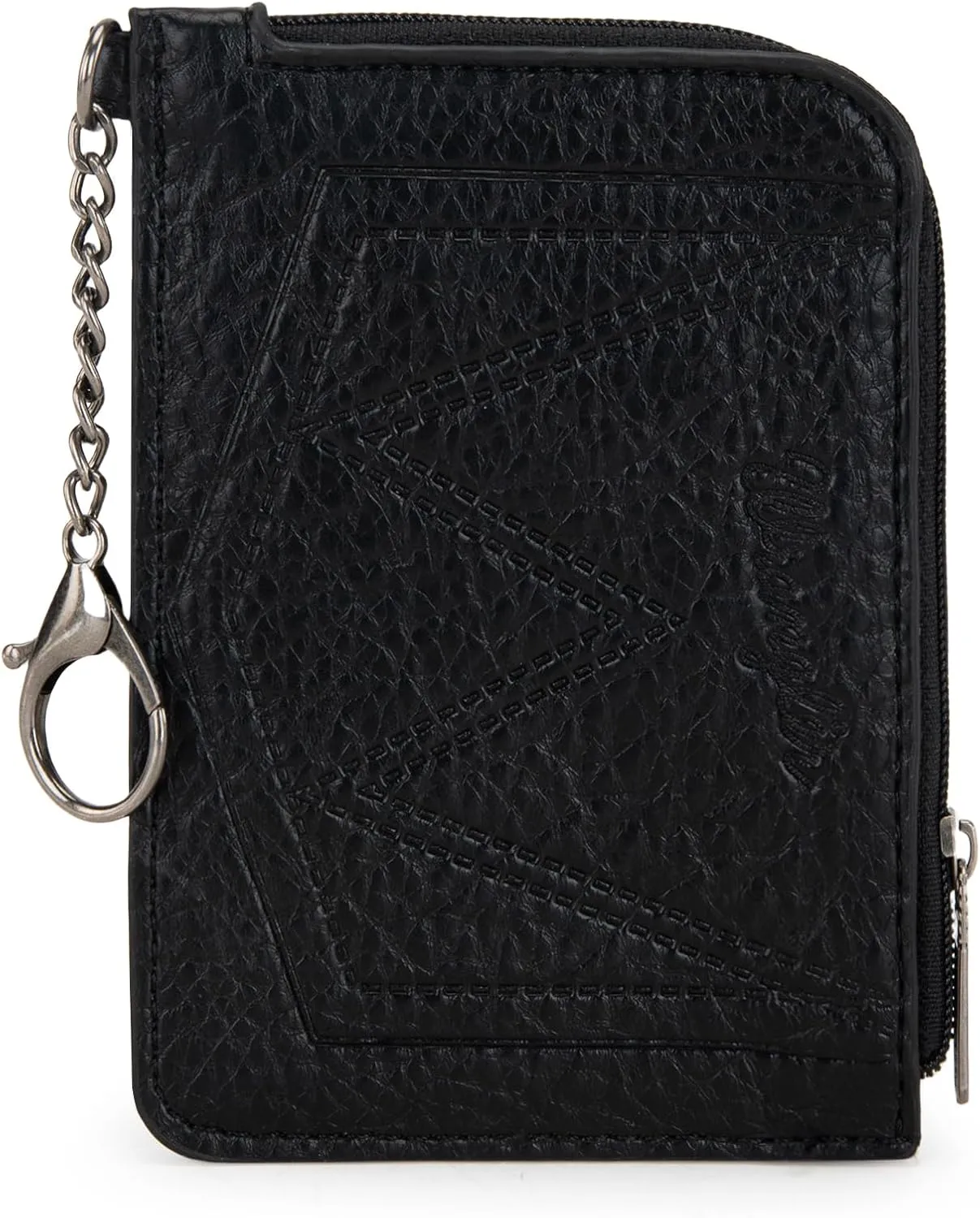 Montana West Wrangler Horsehair Card Wallet for Women Cowhide Credit Card Holder Rustic Animal Print Wallet with Keychain WG66-W005BK