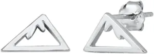 Mountain Faith Stud Earrings in Sterling Silver