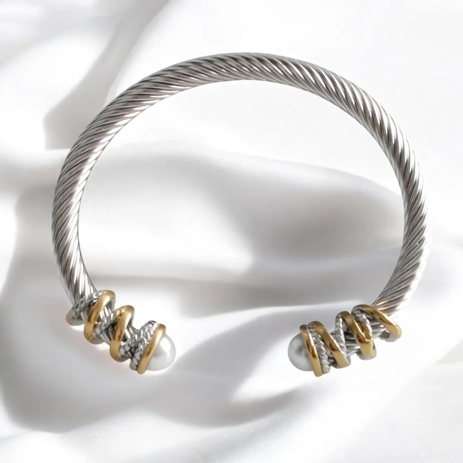 Multi Twisted Cable Wire Cross Bracelet For Women Men Classic Stainless Steel Fashion Stackable OPen Bangle Open Cuff Bangles Vintage Jewelry With Gemstone