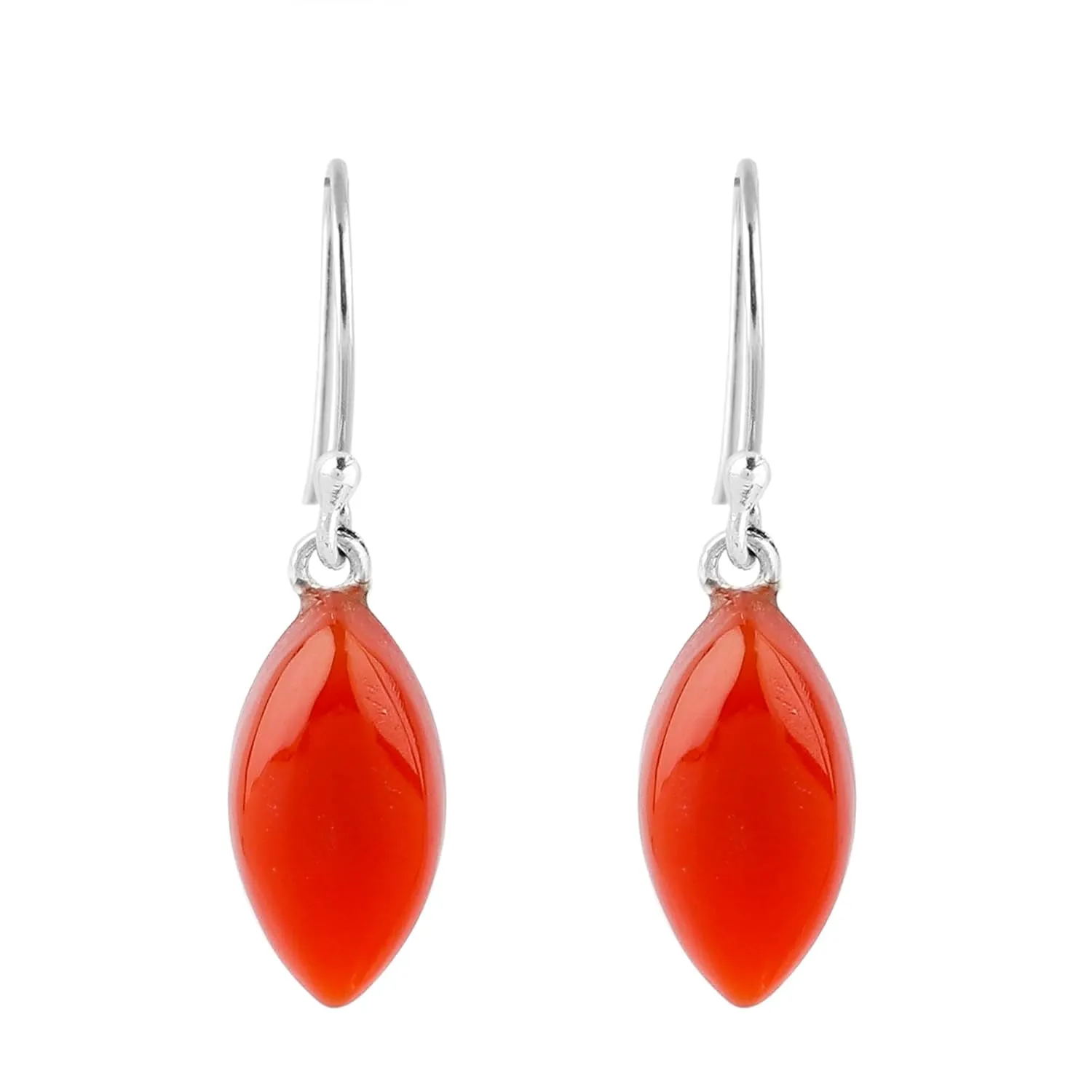 Natural Carnelian Marquise Shape Gemstone Dainty Dangling Earring, 925 Sterling Silver Designer Earrings, Handmade Jewelry, Birthstone, Elegant Statement Girls Earring, Gift for Her
