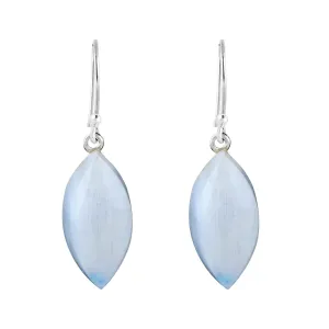 Natural Moonstone Marquise Shape Gemstone Dainty Dangling Earring, 925 Sterling Silver Designer Earrings, Handmade Jewelry, June Birthstone, Elegant Statement Girls Earring, Gift for Her