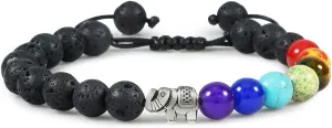 natural stone tiger eye 7 chakra bracelets & bangles yoga balance beads prayer elastic bracelet men