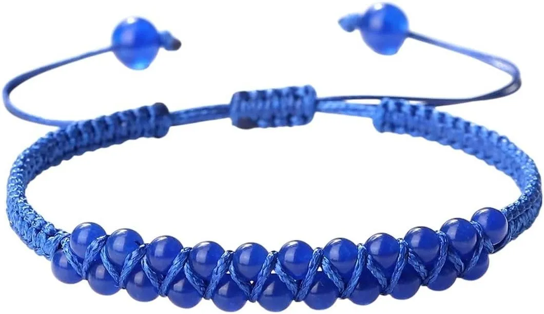 New 2025 Unisex 30 Styles Solid Color Natural Stone Handmade Knot Bracelet Bangles Buddhism Prayer Double Layer Beads Rope Gifts Jewelry Fashion Accessories Creative For Women And Men Men