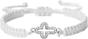 New 2025 Unisex Charm Crystal Cross Bracelets Lucky Black Red Rope Handmade String Bracelet Women Men Prayer Bangles Couple Faith Jewelry Gifts Fashion Trendy Accessories Creative Gift For And