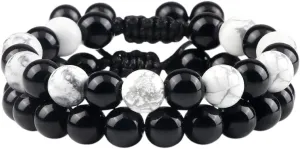 New 2025 Unisex Fashion Men Bracelet Set Natural Black Obsidian Tiger Eye Bead Bracelets Couples Prayer Bangles Women Soul Jewelry Gifts Trendy Accessories Creative Gift For Women And Men