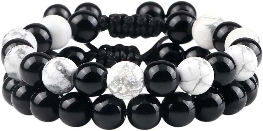 New 2025 Unisex Fashion Men Bracelet Set Natural Black Obsidian Tiger Eye Bead Bracelets Couples Prayer Bangles Women Soul Jewelry Gifts Trendy Accessories Creative Gift For Women And Men