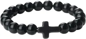 New 2025 Unisex Jesus Cross Men Bracelet Natural Stone Black Lava Turquoises Onyx Beads Charm Bracelets Women Yoga Bangles Prayer Jewelry Luxury With You Accessories Trendy Best For Gift And
