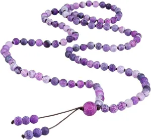 New 2025 Unisex Men Beads Wrap Bracelets Vintage Handmade Buddhist Prayer Long Necklace Lucky Purple Weathered Stone Yoga Bangles Jewelry Fashion Accessories Creative For Women And Men Men