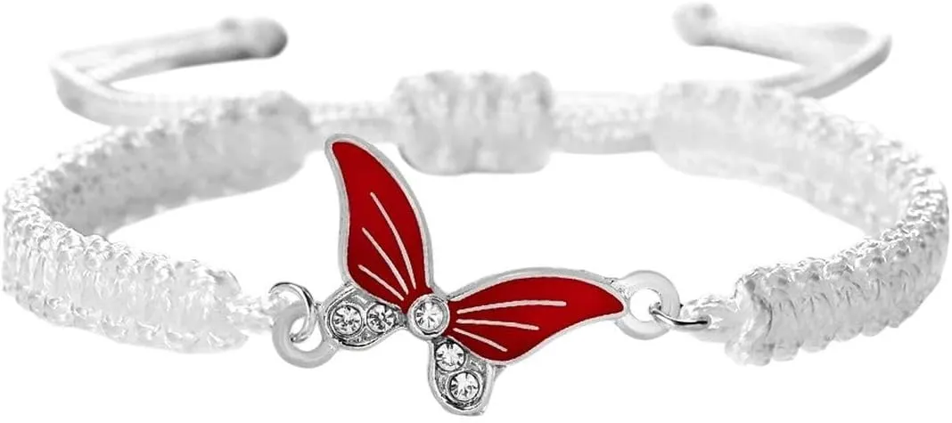 New 2025 Unisex Stainles Stell Fashion Handmade Rope Bangles Butterfly Pendant Bracelet Jewelry For Women Men Prayer Woven Unisex Gift Red Lucky Trendy Accessories Creative For Women And Men