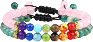 New 2026 Unisex 2Pcs/Set Bead 7 Bracelets&bangles Buddha Prayer Elastic Couple Distance Bracelets For Women Men Pulseira Masculina Jewery Jewelry Fashion Trendy Accessories Creative Gift And