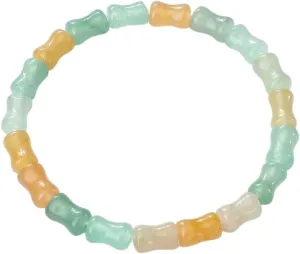 New 2026 Unisex Bamboo Shape Natural Stone Bracelet Fashion Agate Quartz Jade Beaded Bracelets Women Men Buddhist Prayer Jewelry Findings Stretch Bangles Trendy Accessories Creative Gift For And