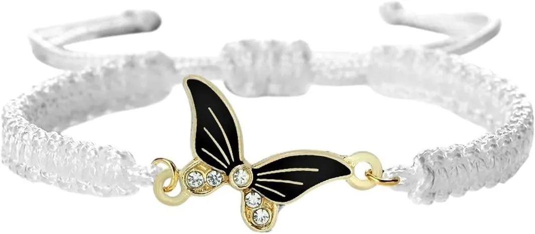 New 2026 Unisex Stainles Stell Fashion Handmade Rope Bangles Butterfly Pendant Bracelet Jewelry For Women Men Prayer Woven Unisex Gift Red Lucky Trendy Accessories Creative For Women And Men
