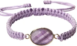 New 2026 Unisex Stainles Stell Fashion Natural Stone Pendant Bracelets For Women Hers Prayer Jewelry Handmade Adjustable Purple Rope Femal Bangles Trendy Accessories Creative Gift For Women And Men