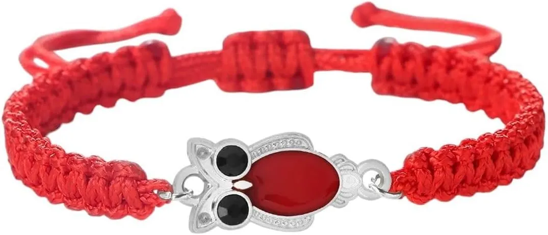 New 2026 Unisex Stainles Stell Owl Woven Rope Adjustable Bangles Handmade Bracelets Lucky Prayer For Women Men Animal Jewelry Couple Gift Friend Fashion Trendy Accessories Creative For Women And Men