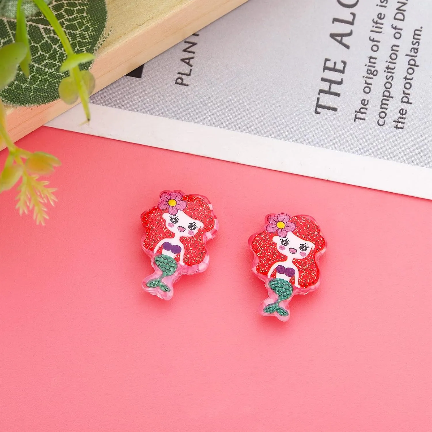 NEWITIN 30 Pairs Magnetic Stud Earrings for Girls Clip on Earring Hypoallergenic Magnet Studs Non Piercing Girls Earring Cute Magnetic Earrings for Kids Women