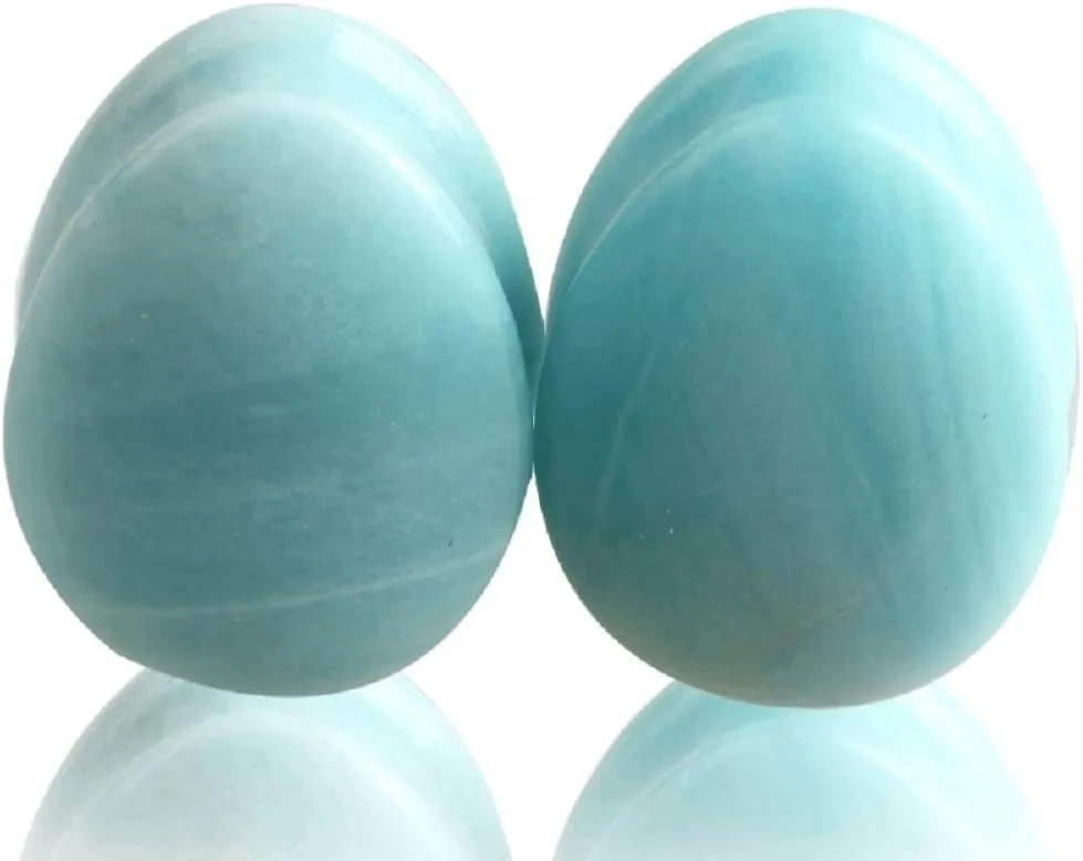 NewZenro Amethyst Amazonite Ear Plugs Tunnels Organic Natural Stone Stretcher Expander Gauges Earrings Teardrop Double Flared Body Piercing Jewelry Set