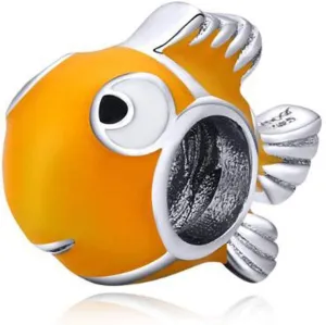 Ocean Animal Charms Beads 925 Sterling Silver Necklace Pendant Red Enamel Carp Dolphin Charms for Women Bracelets (Fish Charms)