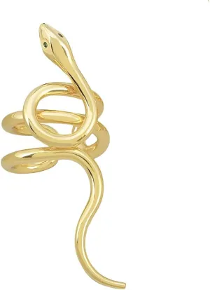 OIDIMS Unique Snake Adjustable Open Punk Rings for Women Men Gold Plated Fashion Exaggeration CZ Animal Personality Wrap Finger Band Stacking Ring Cocktail Party Holiday Gothic Statement Jewelry