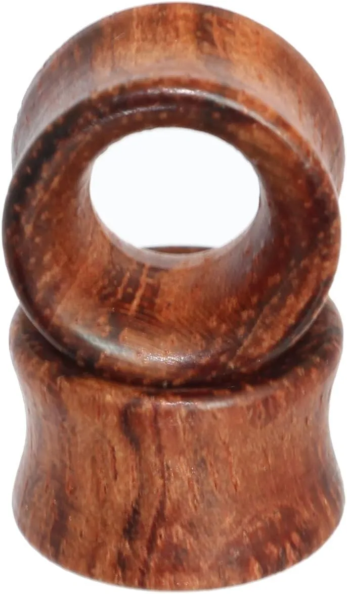 Organic Wood Double Flare Hollow Flesh Tunnel Plug Ear Stretching Kit Gauge 8mm to 20mm