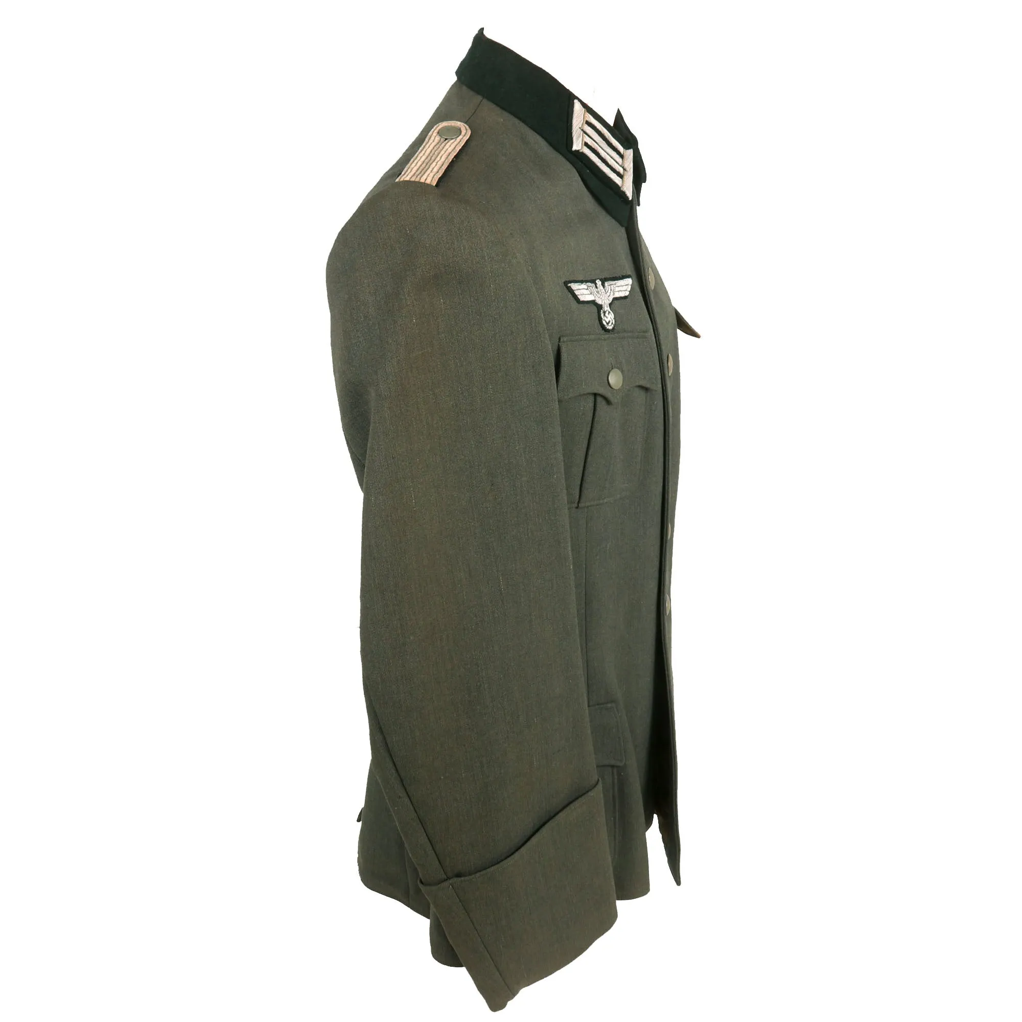 Original German WWII Heer Pioneer Combat Engineer Leutnant Officer's M36 Field Uniform Tunic with Trousers