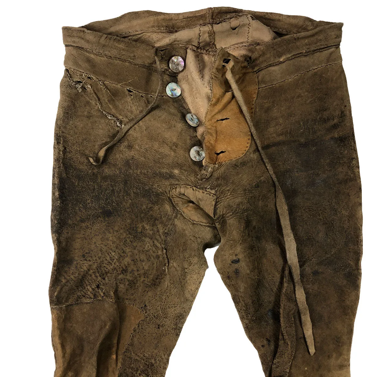 Original Late 1800s Great Plains Native American Buckskin Clothing Set w/ Rifle Sheath