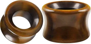 Pair of Tiger Eye Stone Double Flared Piercing Jewelry Ear Stretching Lobe Plugs Flesh Tunnel Earring