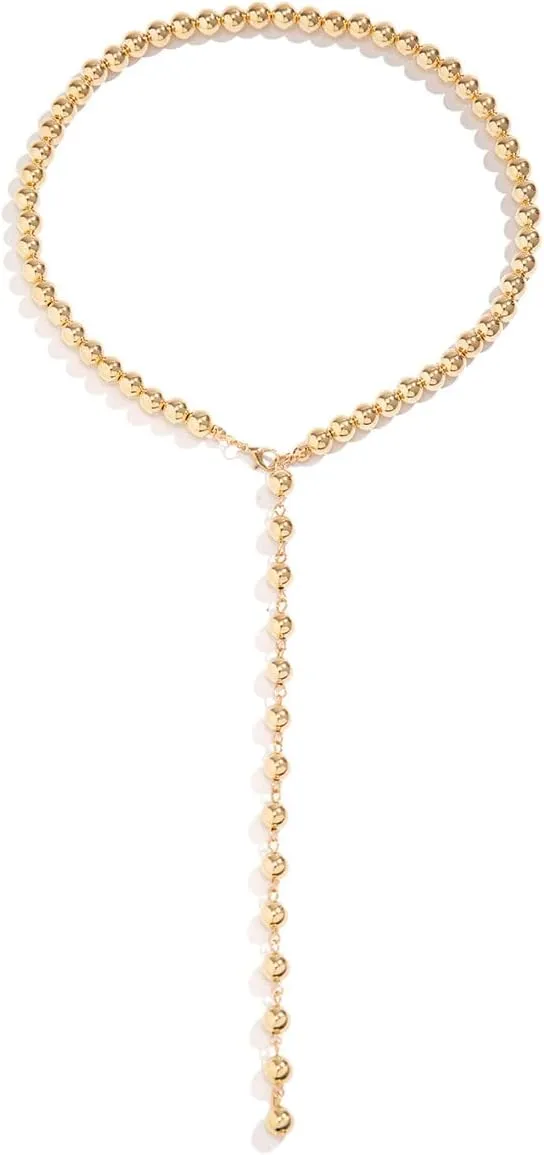 Pearl Y Lariat Necklace for Women - Long Bead Necklaces, Adjustable Drop Necklace, Trendy Fashion Jewelry
