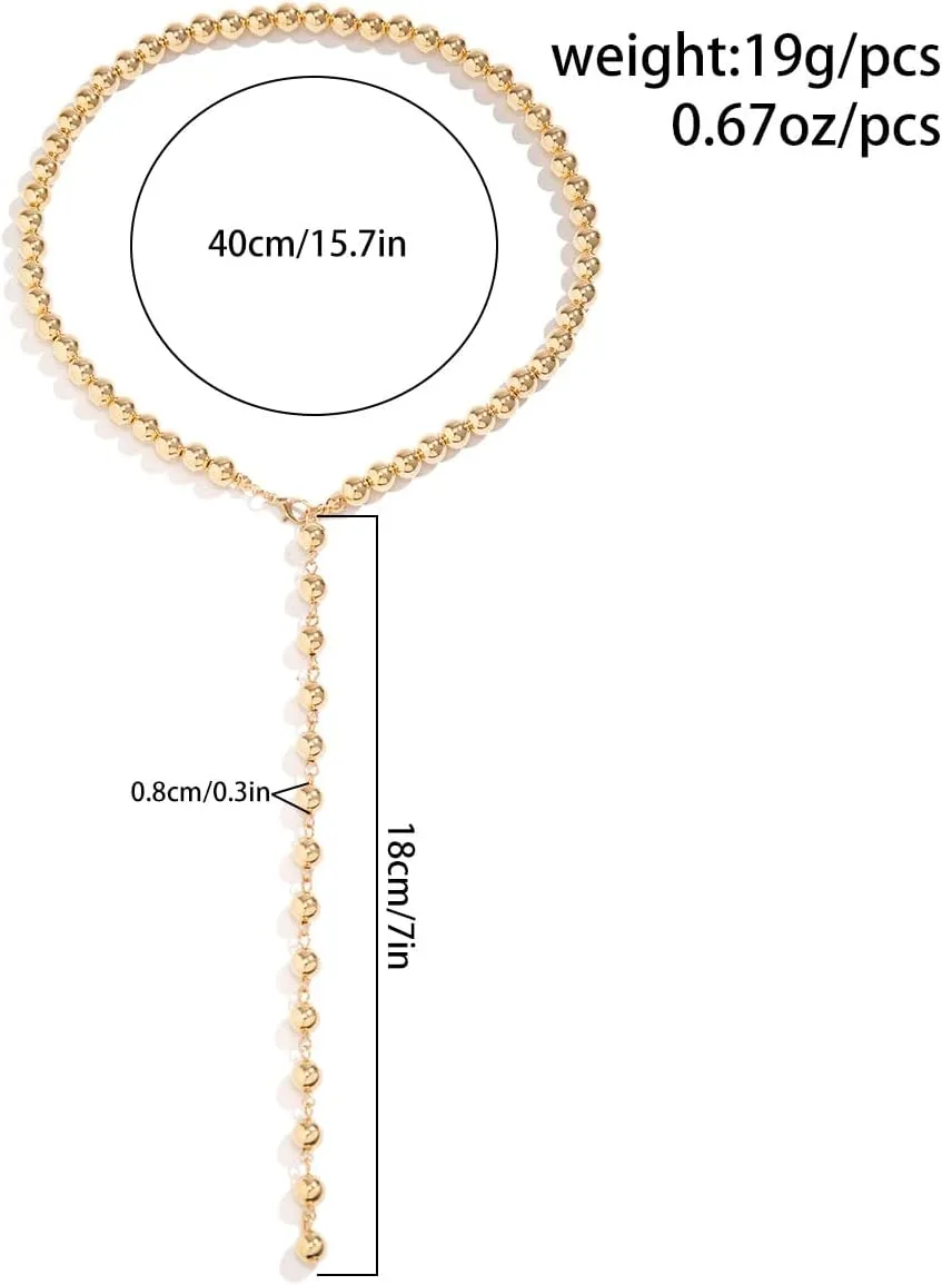 Pearl Y Lariat Necklace for Women - Long Bead Necklaces, Adjustable Drop Necklace, Trendy Fashion Jewelry