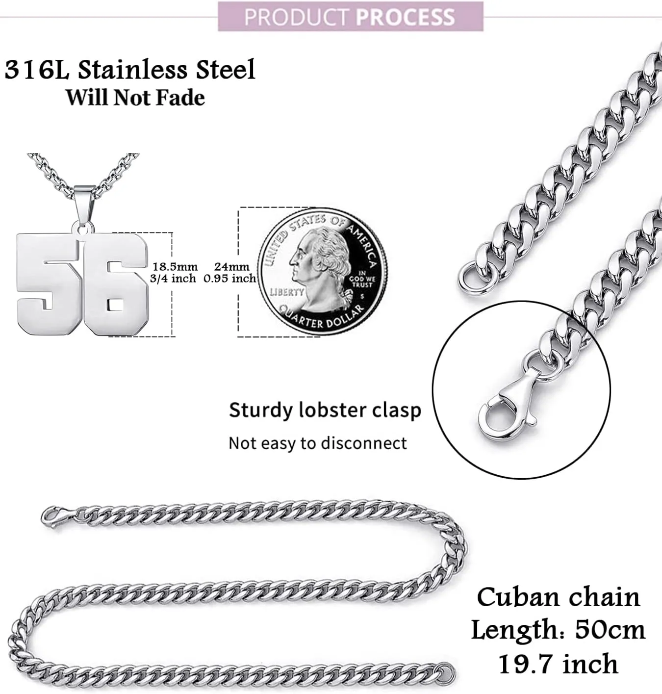 Personalized Jersey Number Layered Necklaces for Men Stainless Steel Athletes Sports Number Chain for Men Baseball Basketball Football Gifts