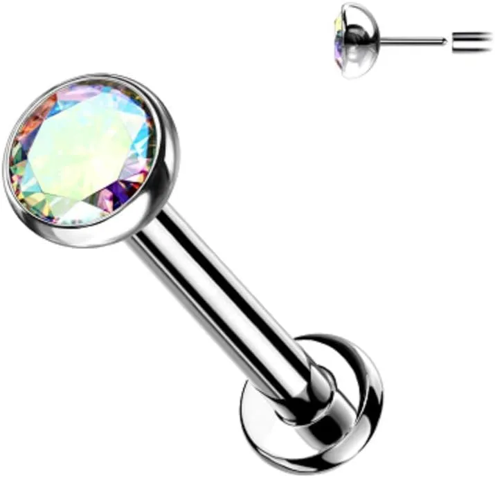 Pierced Owl - 20G Extra Petite 6mm Barbell Implant Grade Titanium Threadless Push-in 2mm Crystal Flat Back Stud