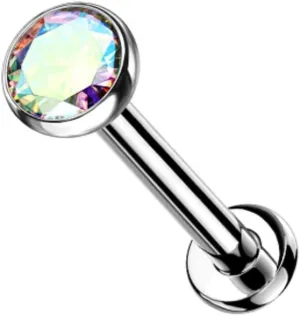 Pierced Owl - 20G Extra Petite 6mm Barbell Implant Grade Titanium Threadless Push-in 2mm Crystal Flat Back Stud