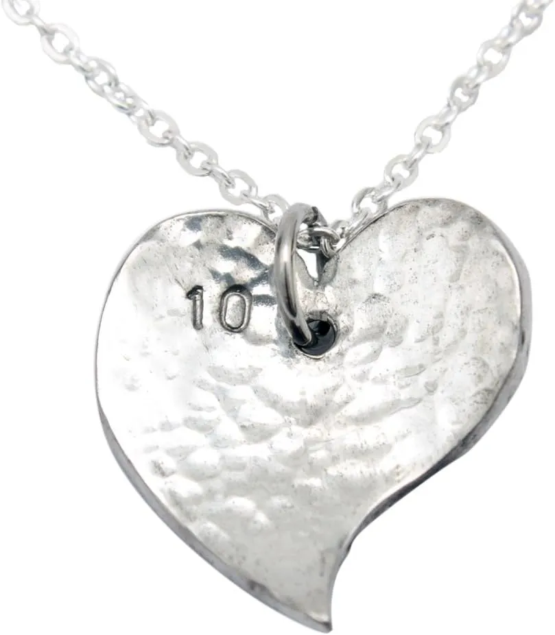 Pirantin 10th Year Anniversary Heart Necklace - Traditional Tin 10th Anniversary Idea