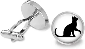 Playful Black Cat Cufflinks