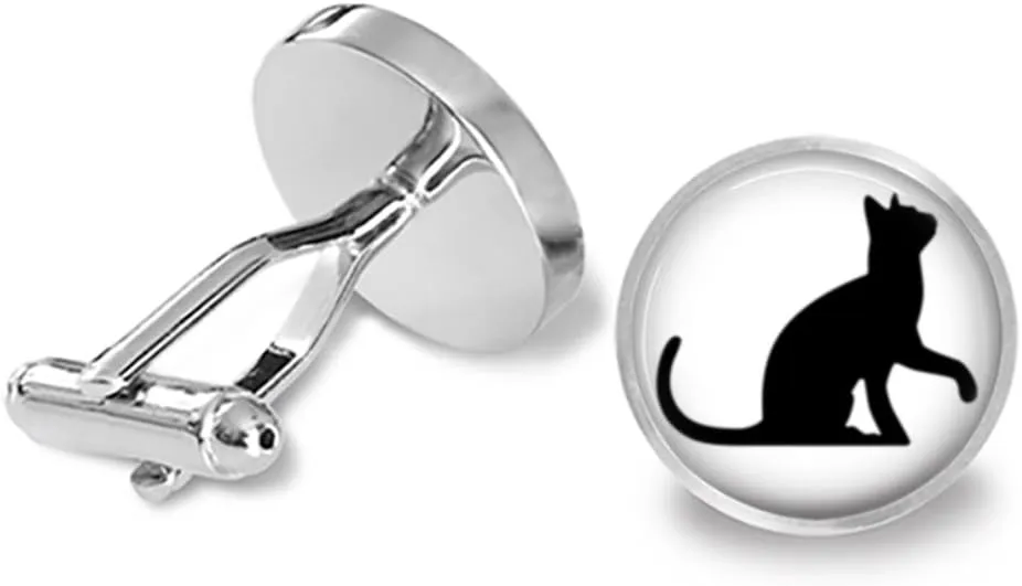 Playful Black Cat Cufflinks