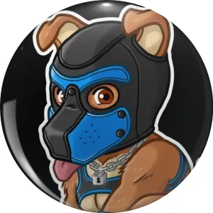 PLAYFUL PUPPY - BLUE MASK - BEARZOO SERIES Lapel Pin Cute Brooch Pins Badges