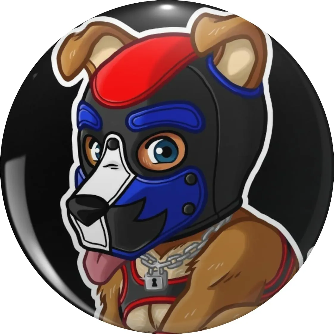 PLAYFUL PUPPY - BLUE RED MASK - BEARZOO SERIES Lapel Pin Cute Brooch Pins Badges